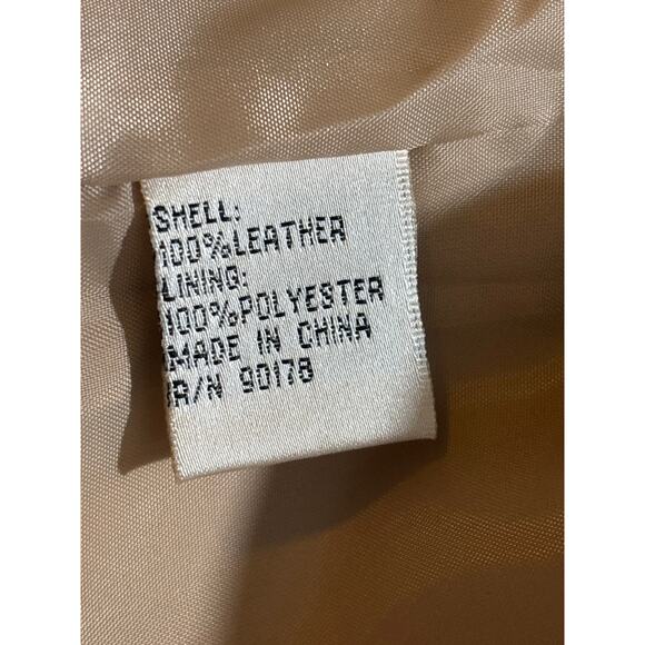 Yvonne Marie Blazer Jacket Women's Medium Brown Leather Royalty Pleated Ruffle - Picture 4 of 11